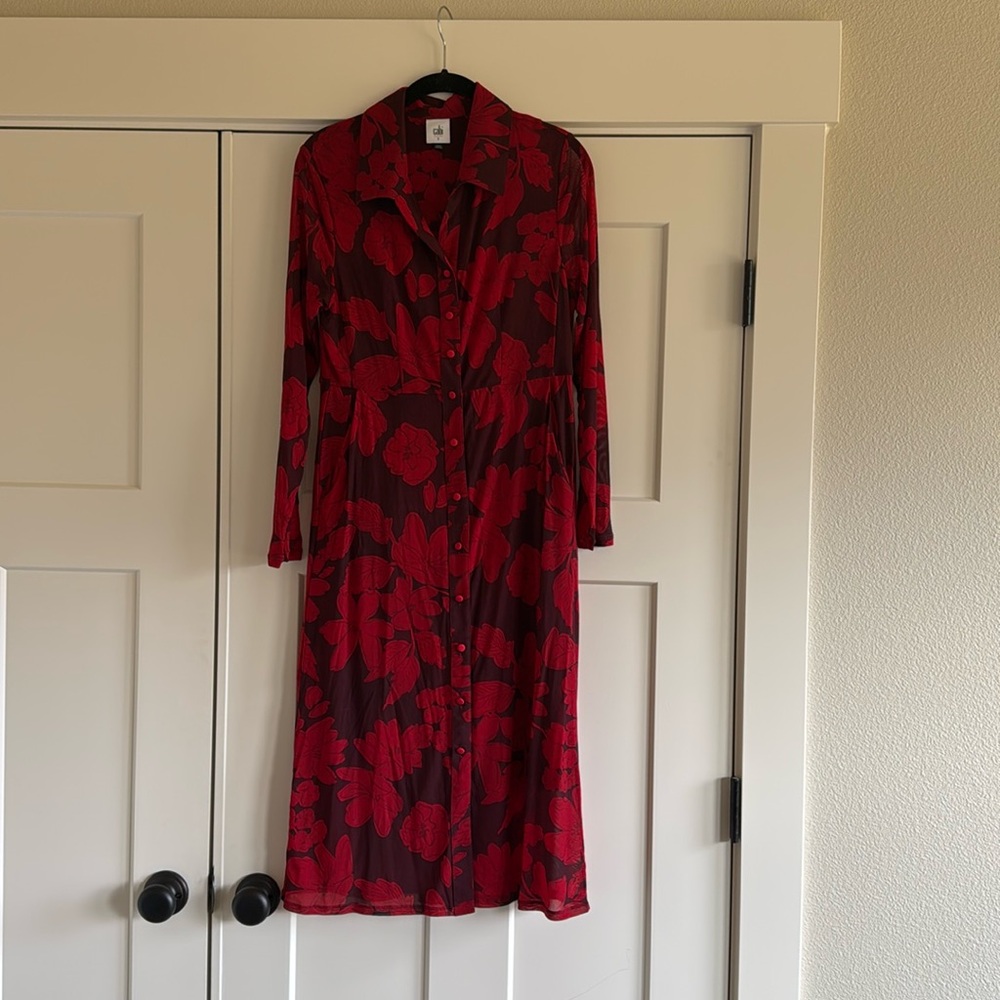 Cabi Red Button Down Dress